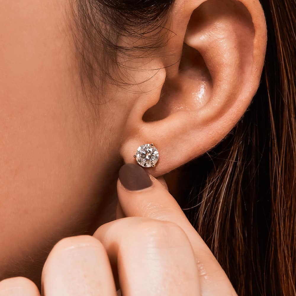 2.00Ct Round Cut Lab Created Diamond Women's Stud Earrings 14k White Gold  Finish | eBay